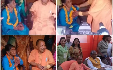 योगी आदित्यनाथ पहुंचे अपने पैतृक गांव मां से मिलकर हुए भावुक