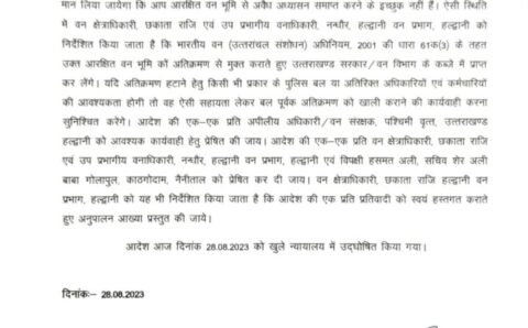 मजार शेर अली बाबा को छोड़ते हुए निर्मित पक्के भवन को आरक्षित वन भूमि से 8 सितंबर तक अतिक्रमण से मुक्त कर दें