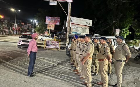 एसपी हरबंस सिंह मध्य रात्रि निकले शहर की सुरक्षा व्यवस्था देखने