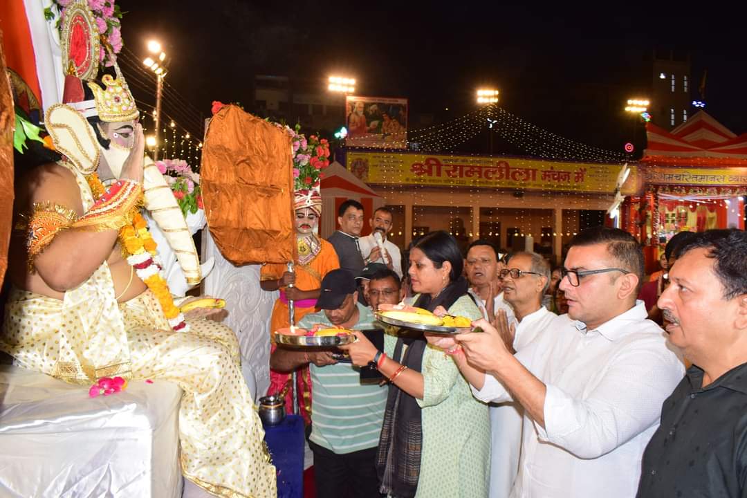 श्री गणेश जी के पूजन के साथ प्राचीन 18 दिवसीय रामलीला मंचन का शुभारंभ>VIDEO