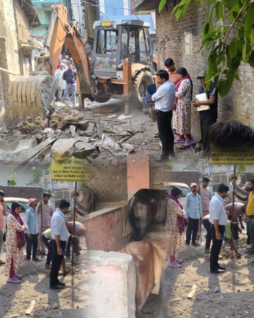 आखिर इनके रहनुमा कौन LINE न 13 में अतिक्रमण कर गली बंद राजपुरा गौशाला के पास अवैध कब्जे शह ?