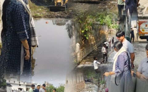 नगर आयुक्त ऋचा सिंह द्वारा रकसिया नाले में सफाई कार्य का स्थलीय निरीक्षण किया,,,VIDEO